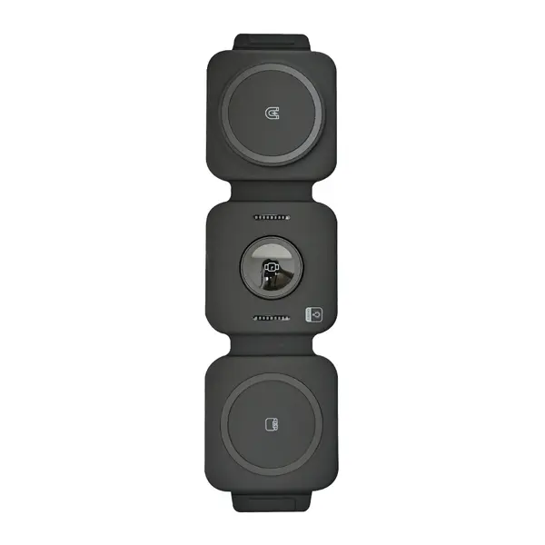 3 In 1 Foldable Pocket MagSafe Wireless Charger With LED Lights Black F21