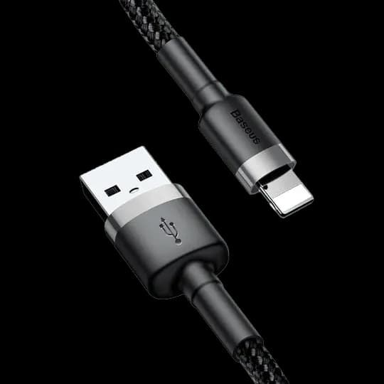 Baseus 2A USB To Lightning 3 Meter Cafule Cable Gray+black