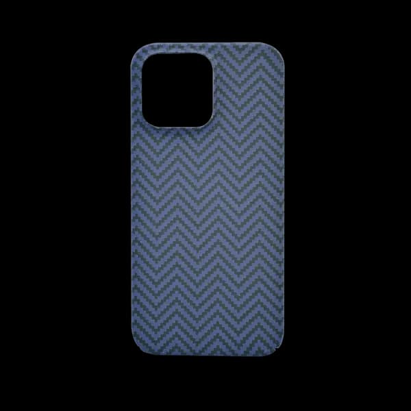 Blue Carbon Fiber Print Hard Case For iPhone 15