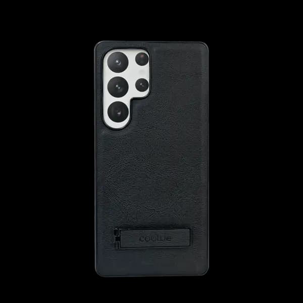 Coblue Black Pu Leather Case With Kickstand