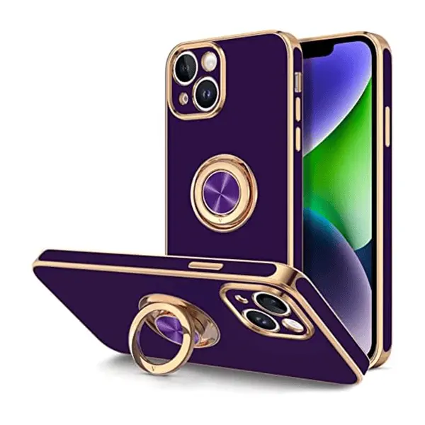 Dezoe Ring Design Case iPhone 14 Pro Max Purple
