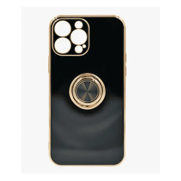 Dezoe Ring Design Case iPhone 15 Black