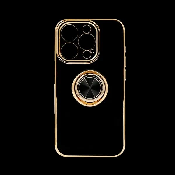 Dezoe Ring Design Case iPhone 15 Pro Black