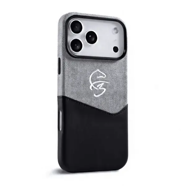 F3 iPhone 17 Pro Max Leather Case Buvu Fazaa Hard Slim Cover Black Grey