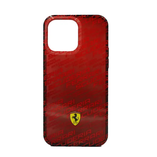 Ferrari Gradient PC Tpu Case With Allover Scuderia Dyed Bumper For iPhone 14 Pro Max