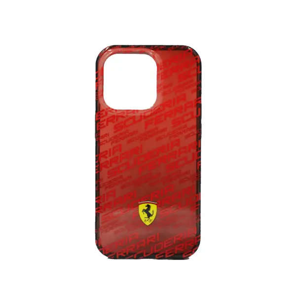 Ferrari Gradient PC Tpu Case With Allover Scuderia Dyed Bumper For iPhone 14 Pro