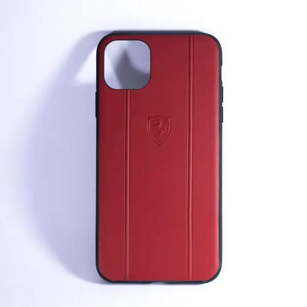 Ferrari Off Track Leather Embossed Line Red
