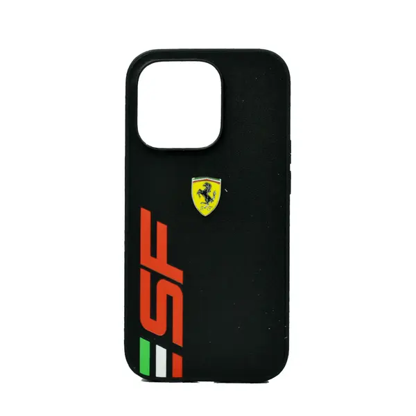 Ferrari Pu Leather Case With Printed Big Sf Logo For iPhone 14 Pro