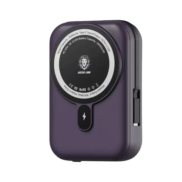 Green Lion Monaco MagSafe Power Bank 20000MAH Pd+qc 22 5W Purple