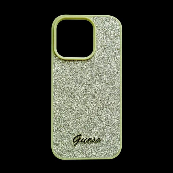 Guess Fixed Glitter Hard Case For iPhone 16 Pro Max Gold
