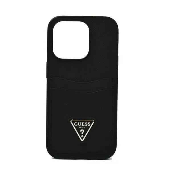 Guess Saffiano Double Card Hard Case For iPhone 14 Pro
