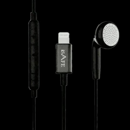 iSAFE Mfi Mono Lightning Earphone White