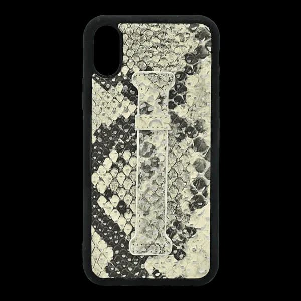 iSAFE Signature Snake Leather Ring Back Case iPhone Xs Black