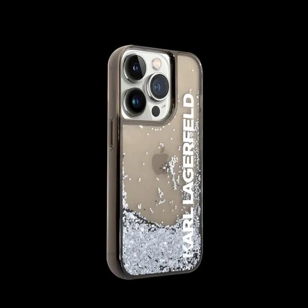 Karl Lagerfeld Liquid Glitter Gradient Hard Case For iPhone 16 Pro Max Black