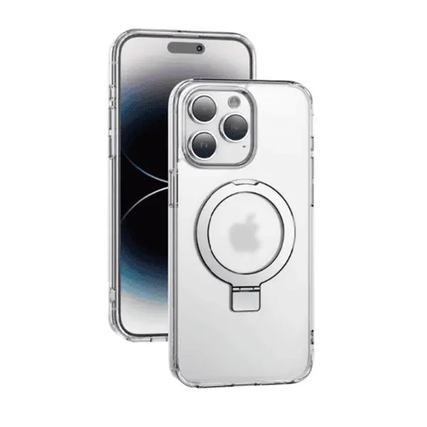 Keephone Magico Protective Ring Stand Case For iPhone 15 Pro Natural Titanium