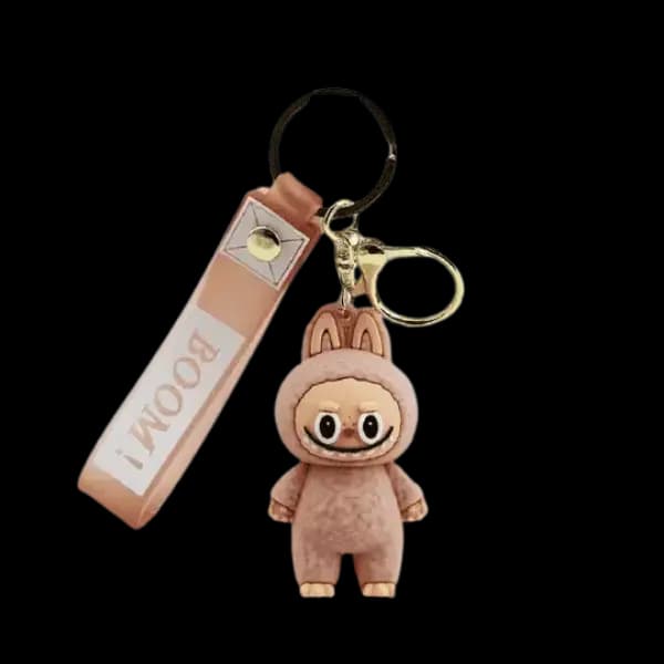 Labubu Keychain Dark Sand