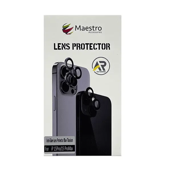 Maestro Anti Glare Lens Protector iPhone 15 Pro 15 Pro Max White Titanium