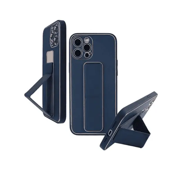 My Choice Leather Grip Cover For iPhone 14 Pro Max Blue
