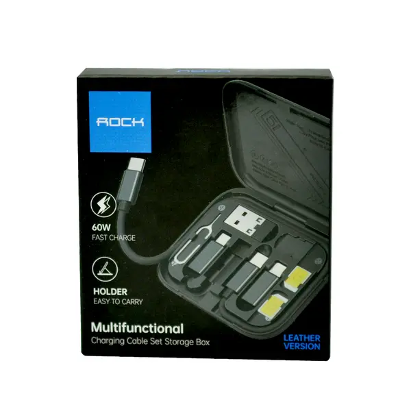 Rock Multifunctional Charging Cable Set Storage Box