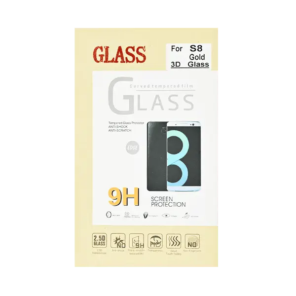 Tempered Glass Screen Guard Galaxy S8 Gold