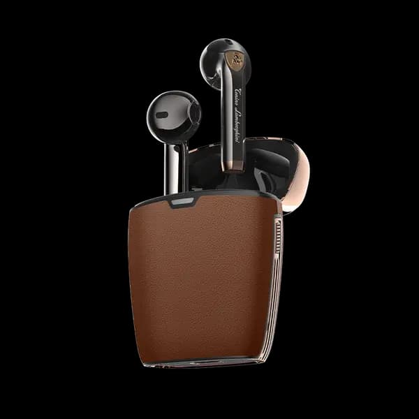 Tonino Lamborghini Calf Leather Wireless Bluetooth Headphone TL69 Brown