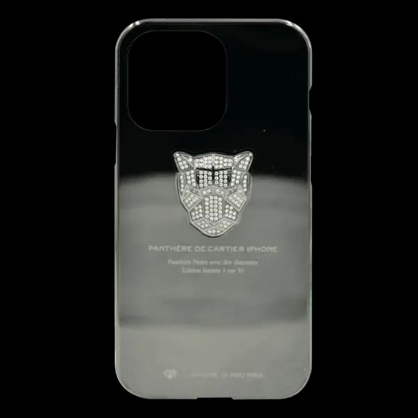 Vip Touch iPhone 14 Pro Max Black Rhodium 3D Panther Head Edition