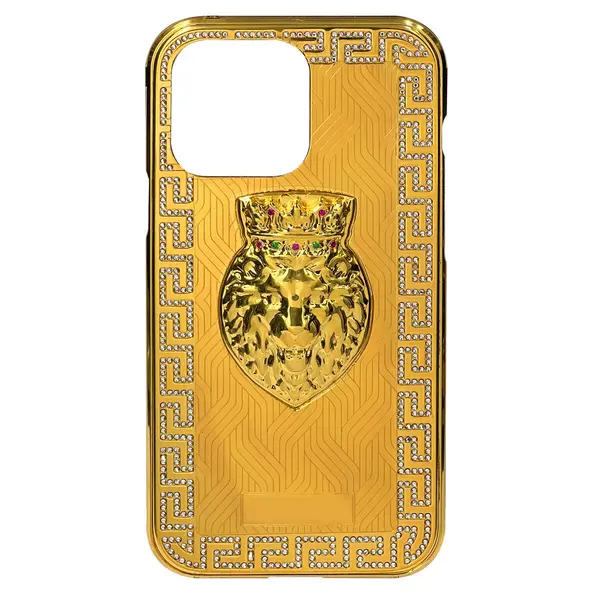 Vip Touch iPhone 14 Pro Max W Crystal Border Lion Head 3D Limited Edition