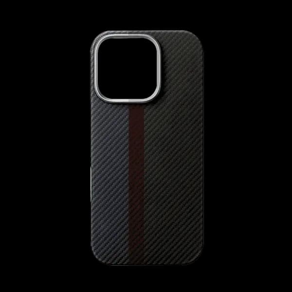 X Fitted Silk Screen Design Carbon Fiber Case For iPhone 16 Pro Max Black Blue